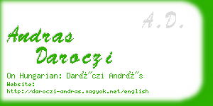 andras daroczi business card